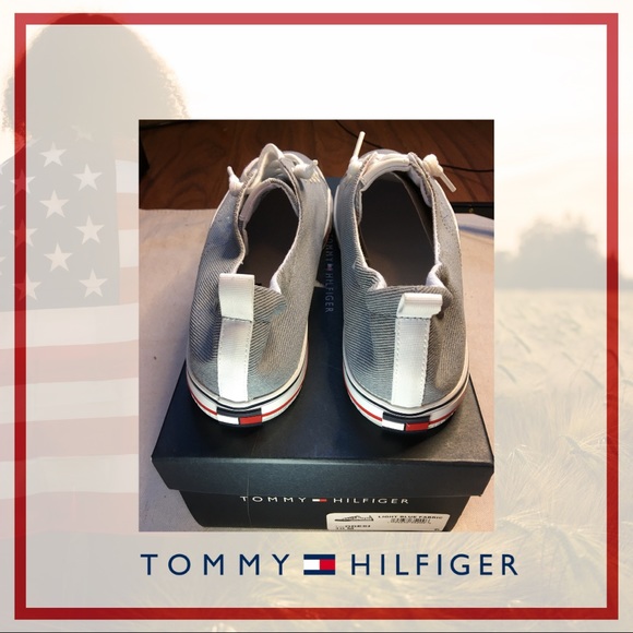 Tommy Hilfiger Light Blue Canvas ODESI Lace Up Shoe 10 - Picture 4 of 9